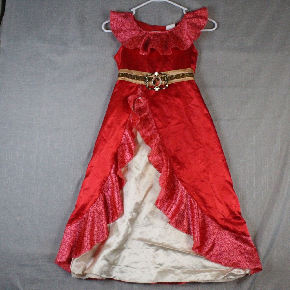 Disney Elena of Avalor Costume Dress Size S 4-6X Red Royal Adventure Halloween